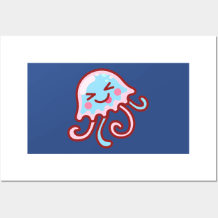 Silly Cotton Candy Jellyfish Minimal Posters and Art